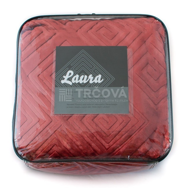 Deka z mikrovlákna 220x240 cm Laura vínová