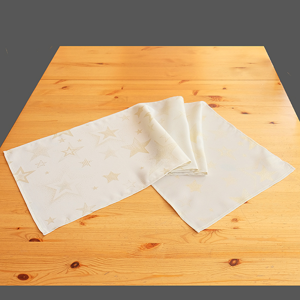 Ubrus smetanový s hvězdami 40x140cm