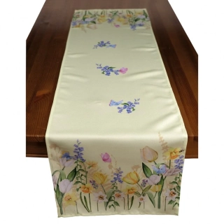 Štola žlutá s tulipány 40x140cm